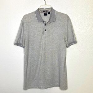 Boss Hugo Boss Regular Fit Heather Grey Short Sleeve Polo M